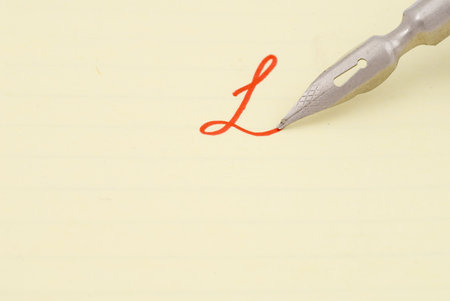 Old fountain pen. Selective focusの写真素材