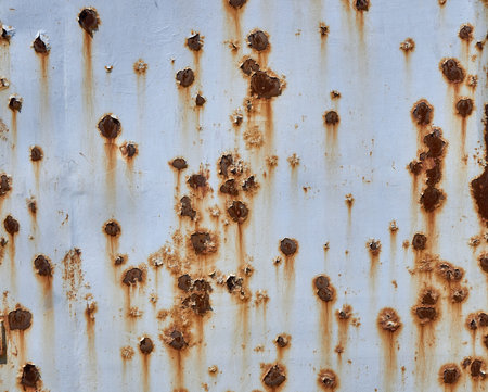 Rusty metal background with streaks of rust. The metal surface rusted spots.