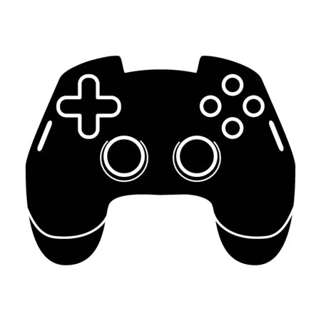 Gaming joystick glyph icon. Esports equipment. Computer gamepad. Game device. Silhouette symbol. Negative space. Vector isolated illustrationのイラスト素材