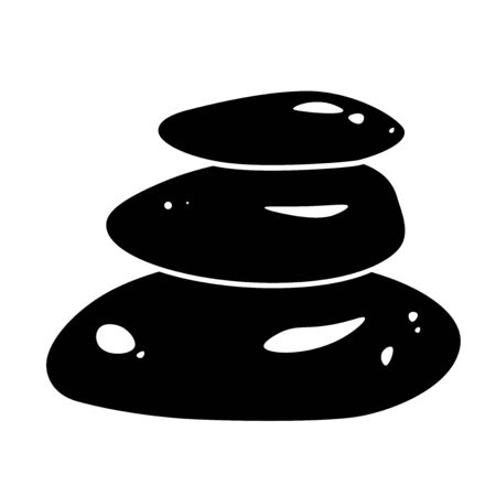 Spa stones glyph icon design. Massage treatment, Wellness vector black silhouette . Relax, meditation concept. Natural care pictogram for beauty salon. Zen balance symbol. Stack of three rocks.のイラスト素材