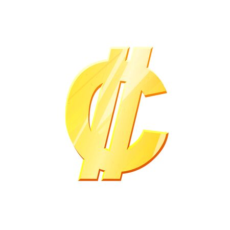 CRC Golden colon symbol on white background. Finance investment concept. Exchange Costa Rican currency Money banking illustration. Business income earnings. Financial sign stock vector.のイラスト素材