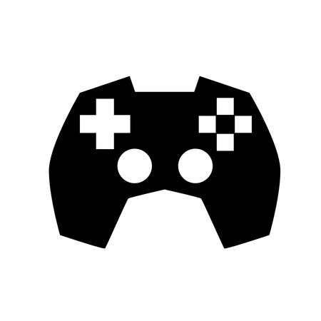 Glyph gamepad icon. Leisure and entertainment . Video game controller sign joystick. Simple isolated...