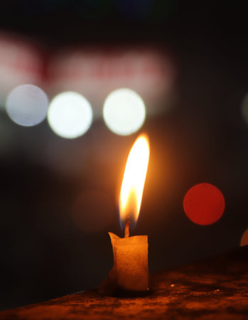 lightning candles stock photo