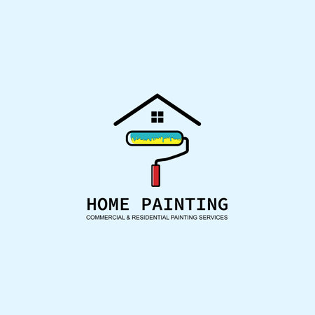 Home Painting Logo Template Design Vector, Emblem, Design Concept, Creative Symbolのイラスト素材
