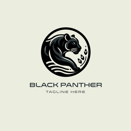 black panther logo template vector icon illustration design element isolated - vectorのイラスト素材