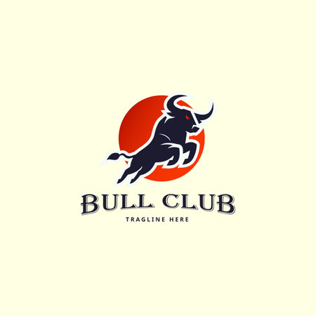 Bull logo template vector icon illustration design element. Bull logo template.のイラスト素材