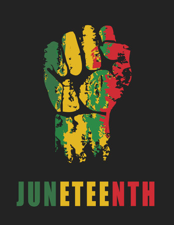 Juneteenth banner. Vector illustration on a dark background. June 19.のイラスト素材