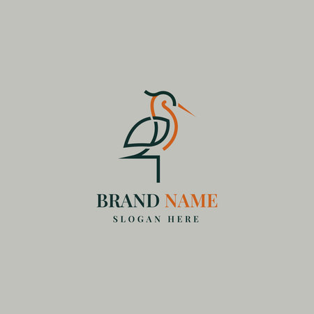 stork logo template vector icon element - vector illustration ,birdのイラスト素材