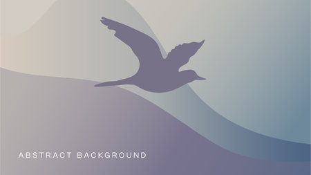 Seagull silhouette on abstract background. Vector illustration for your designのイラスト素材