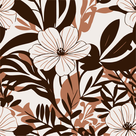 Seamless floral pattern with hand drawn flowers. Vector illustration.のイラスト素材