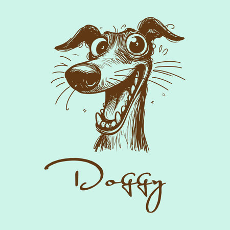 Doberman dog vector illustration. Hand drawn doodle style.のイラスト素材