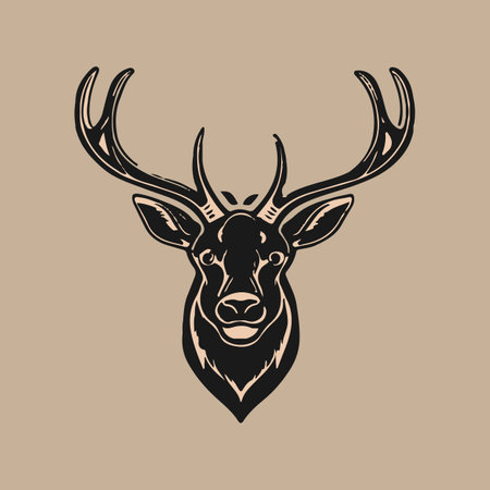 Deer head isolated on brown background. Vector illustration for your designのイラスト素材