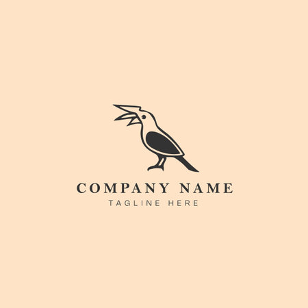 crow bird logo design vector icon symbol illustration graphic design - vectorのイラスト素材