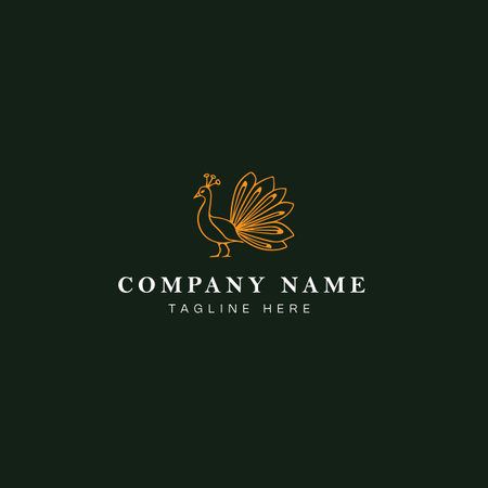 Peacock logo template vector icon illustration design. Luxury bird logoのイラスト素材