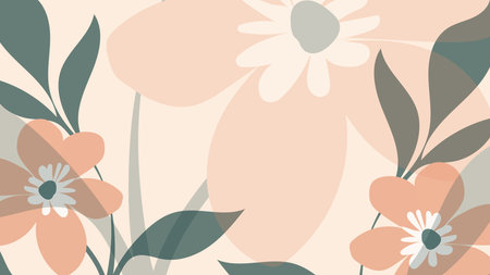 Floral background in pastel colors. Hand drawn vector illustration.のイラスト素材