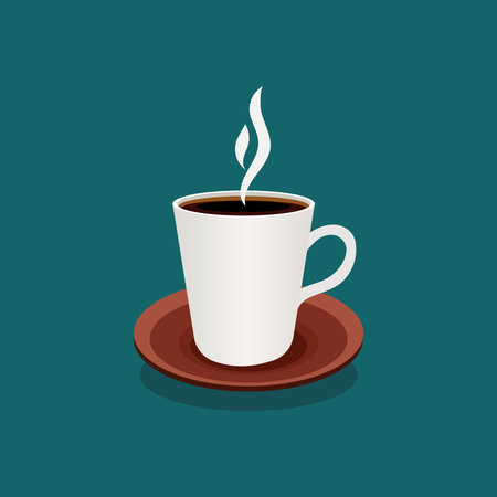Coffee cup icon in flat style. Vector Illustration.のイラスト素材