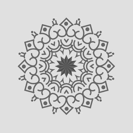 Mandala. Ethnic decorative element. Hand drawn backdrop. Islam, Arabic, Indian, ottoman motifs.のイラスト素材