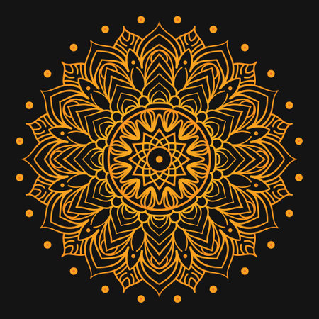 Mandala. Ethnic decorative element. Hand drawn backdrop. Islam, Arabic, Indian, ottoman motifs.のイラスト素材