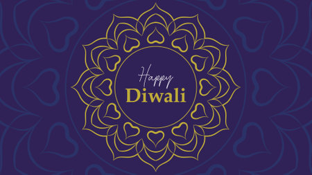 Happy Diwali Greeting Card Template. Vector Illustrationのイラスト素材