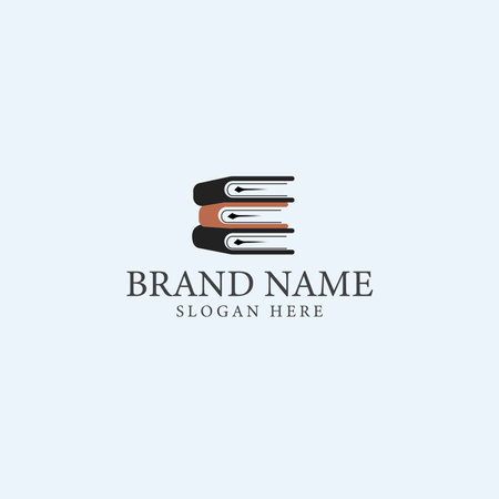 Book logo template vector icon illustration design. Book logo design template.のイラスト素材