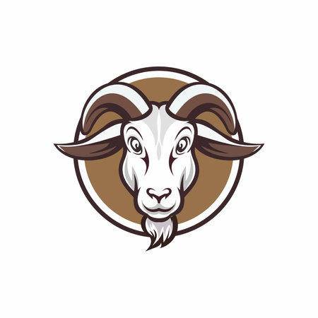 Goat head mascot. Vector illustration of goat head on white background.のイラスト素材