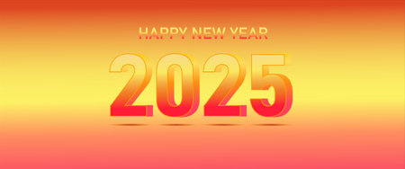 2025 Happy new year text design. Graphic concept for your designのイラスト素材