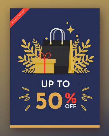 Discounts up to 50% off. Black friday. Vector illustration.のイラスト素材