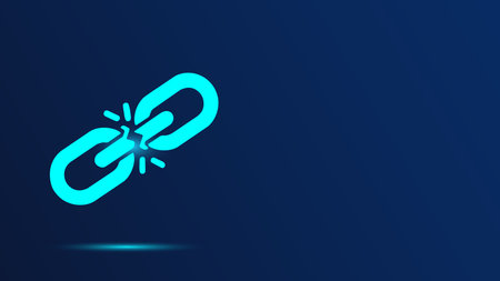 Chain link icon on blue background. Vector illustration. Eps 10.のイラスト素材