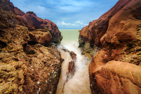 Colorful arkosic Sandstone at Pink stoneの写真素材