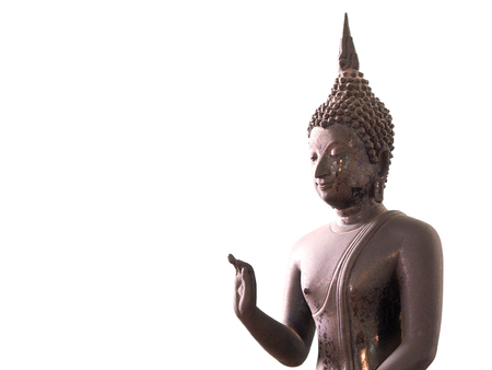 Antique Buddha Statue with Clipping Path. The background is white (isolated)の写真素材