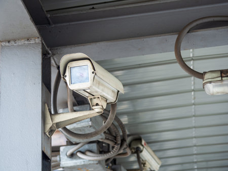 CCTV security camera installed in airport and subway for security guard monitoring and surveillance...