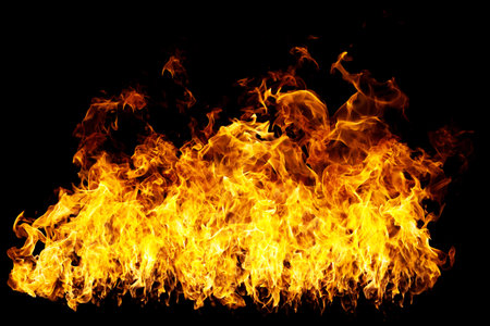 real firewalls and hot flames are burning on a black background.