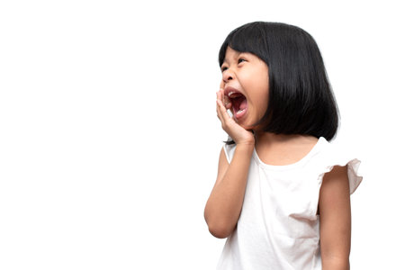 Portrait of angry emotional Asian girl screaming and frustrated shouting with anger, crazy and...