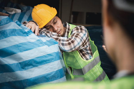 Foreman user radio to nurse for first aid Construction worker faint in construction site because...