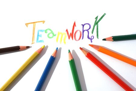Pencil teamwork conceptの写真素材