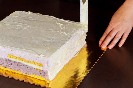 Layer pound cake with wipped cream cheese and blended sour cherry filling.