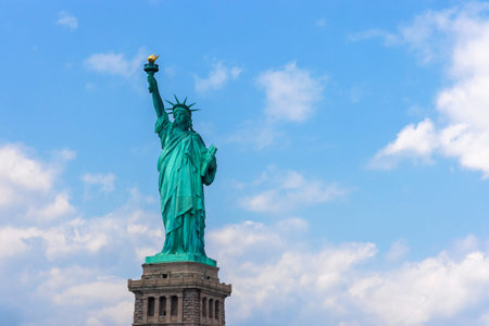 Front of the Statue of Liberty in New York City. Famous place of America.