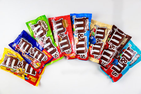 May 4, 2021. New York, US. Variety of MMs colorful milk chocolate candy.のeditorial素材
