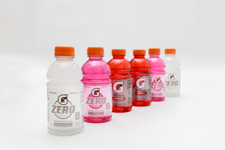 January 27, 2023. Spartanburg, SC USA. For staying hydrated, you can take a Gatorade sports drink in a bottle with electrolytes.のeditorial素材