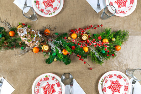 Setting for a Christmas party or New Year celebration.の写真素材