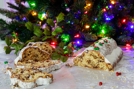 Marzipan is used to make stollen, a traditional German Christmas cake.の写真素材