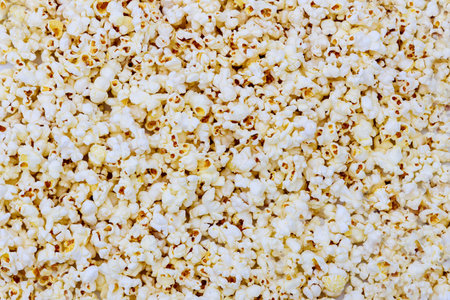 White popped popcorn texture as a background.の写真素材