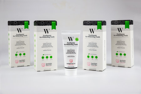 February 7, 2022. Spartanburg, SC USA. Brighten your smile with Spotlight Oral Care's whitening toothpaste.のeditorial素材