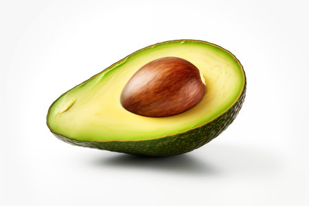 Fresh avocado isolated on a white background. AI generation.の素材