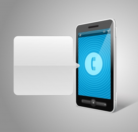 Mobile phone and incoming call icon vector backgroudのイラスト素材