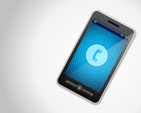 Mobile phone and incoming call icon vector backgroudのイラスト素材