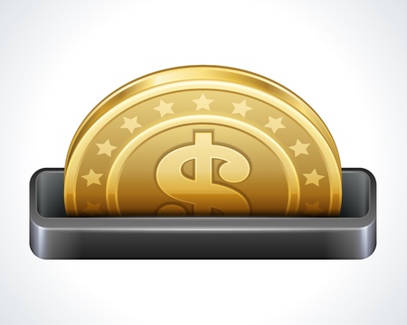 Dollars money coins from cash machine vector design elementsのイラスト素材