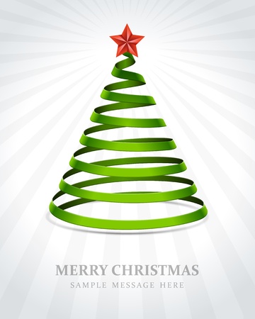 Christmas tree from ribbon vector backgroundのイラスト素材