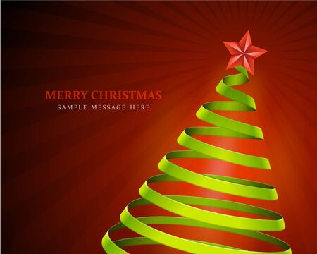 Christmas tree from ribbon backgroundのイラスト素材