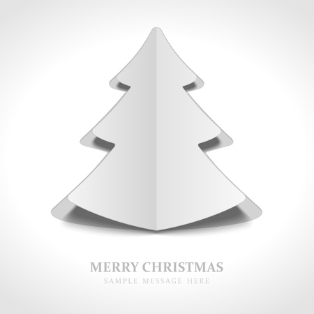 Christmas tree from cut paper backgroundのイラスト素材